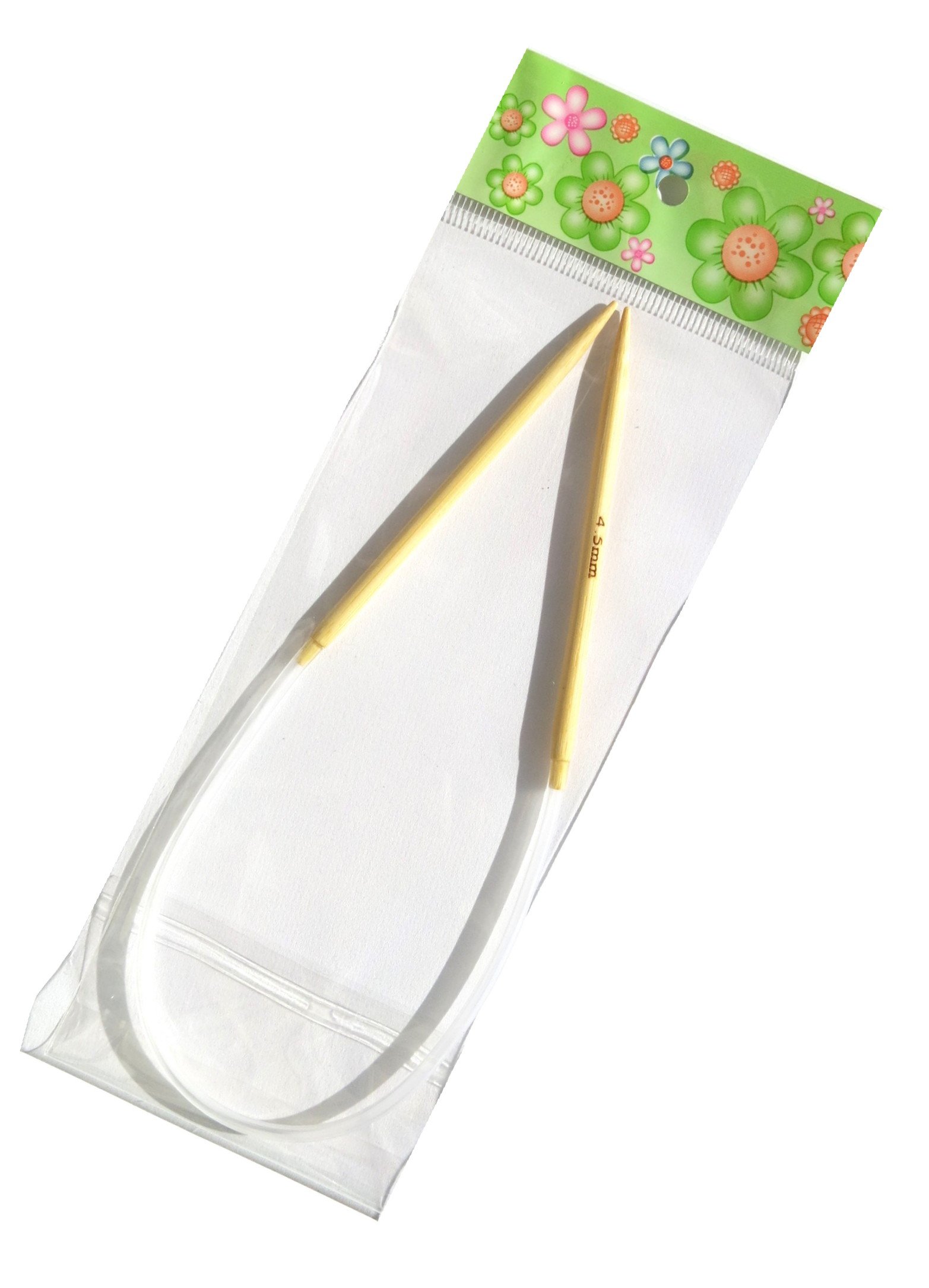 Adf Tm Natural 16'' (40Cm) X 4.5Mm Bamboo Circular Knitting Needles