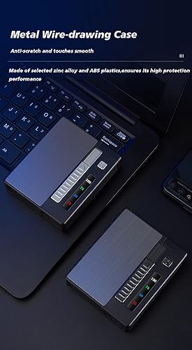 Miniatura 6 de Ambrogio.L 20 cigarrillos regulares casocaja con encendedor de arco a prueba de viento con pantalla de alimentación USB recargable, sin llama, a