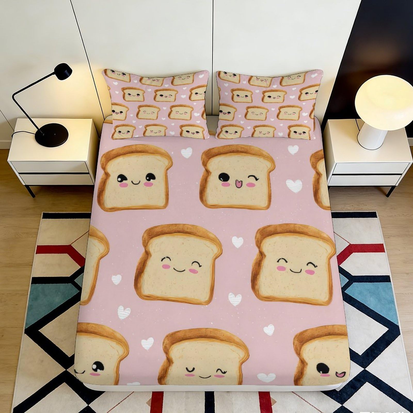 3D Printed Cute Puppy Fitted Sheet Microfiber Soft Anti-Slip Bedroom Aesthetic Dorm Mattress Protection Dustproof Easy Care Bed Cover 90x200x25cm