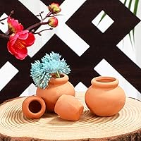 Vista 6 de Juego de 6 mini macetas de terracota para suculentas: macetas pequeñas de arcilla para plantas, macetas duraderas