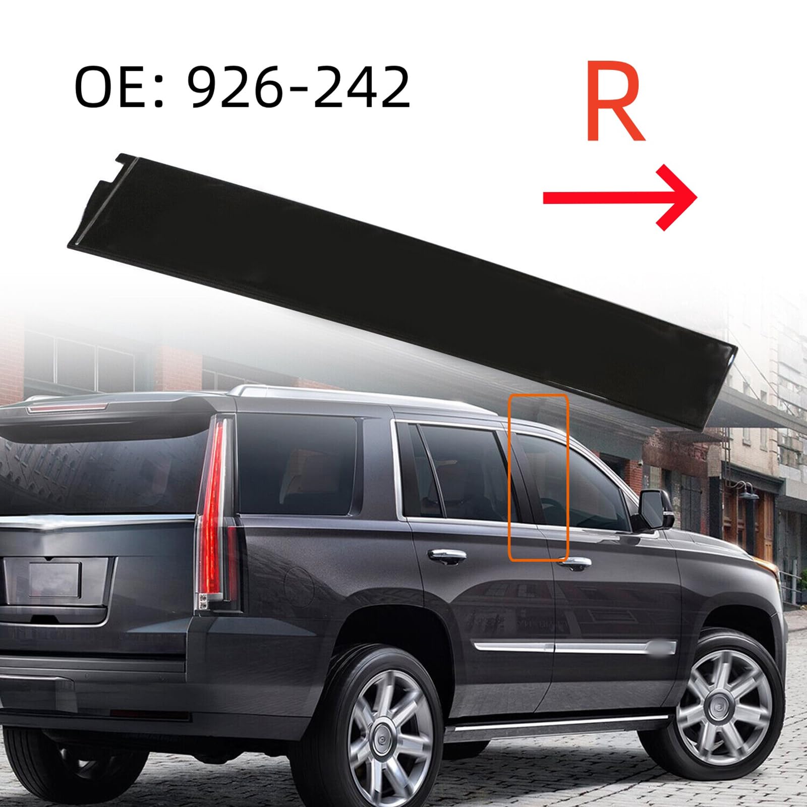 NATEFEMIN Vehicle Front Passenger Side Right Door Molding Trim for Cadillac for Chevy for GMC 2015-2018 926-242