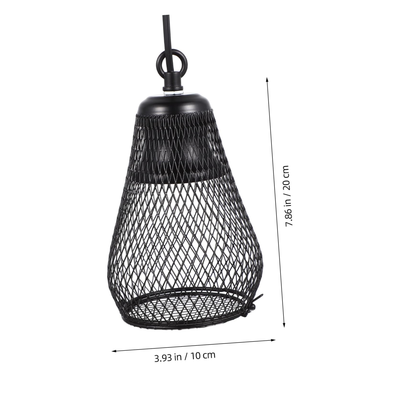Supvox Reptilienlampenabdeckung Schutzabdeckung Schwarz aus Eisen mit Netzform zur Vermeidung von Verbrennungen Kronengecko Zubehör für Heizlampen Installieren im Pet Climbing Kasten