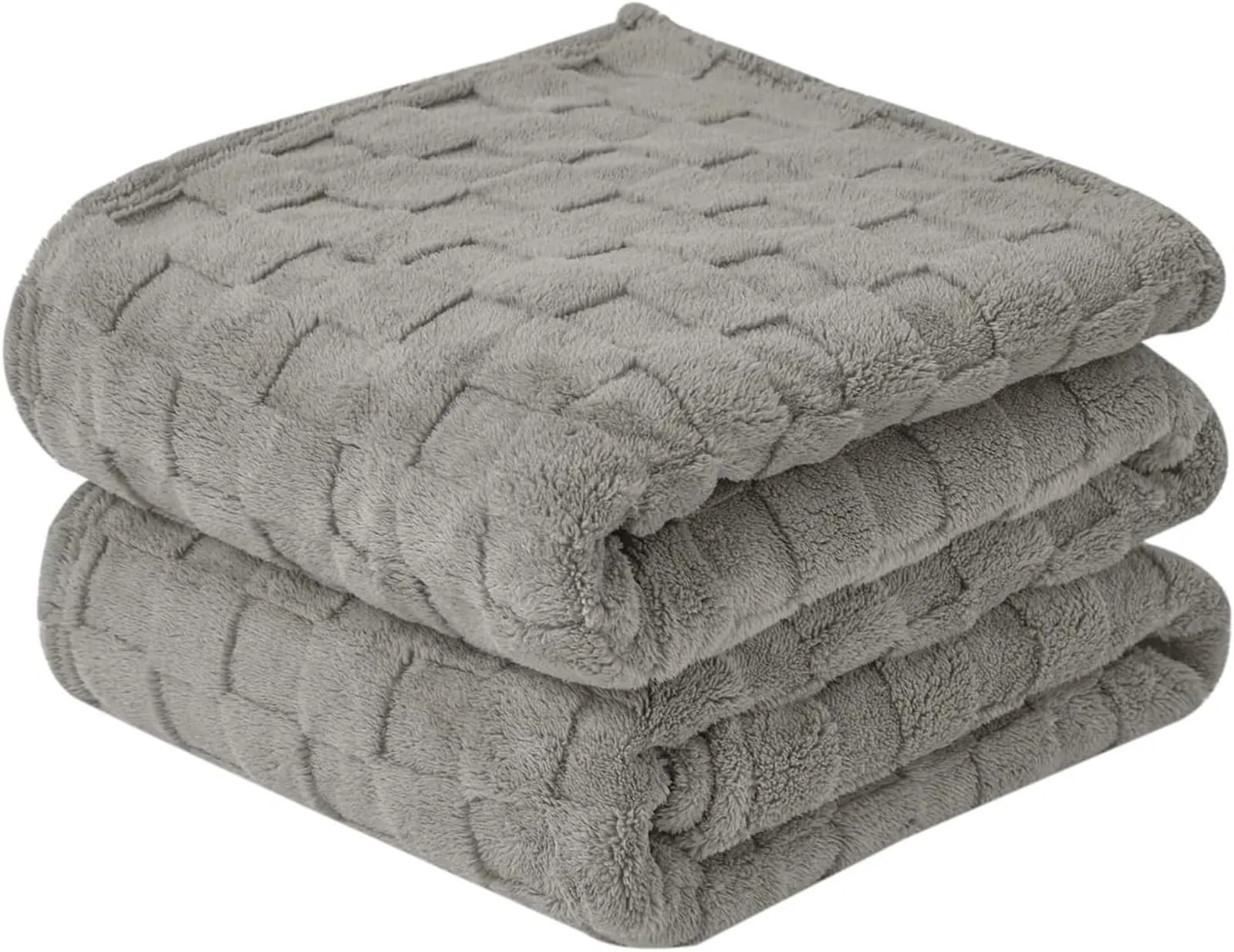 HWJFDC Throws for Sofas Good Nite Throw Blanket Sofa Fleece Cosy Warm Large Bed For Couch And Car Double(Grey,150x200cm)