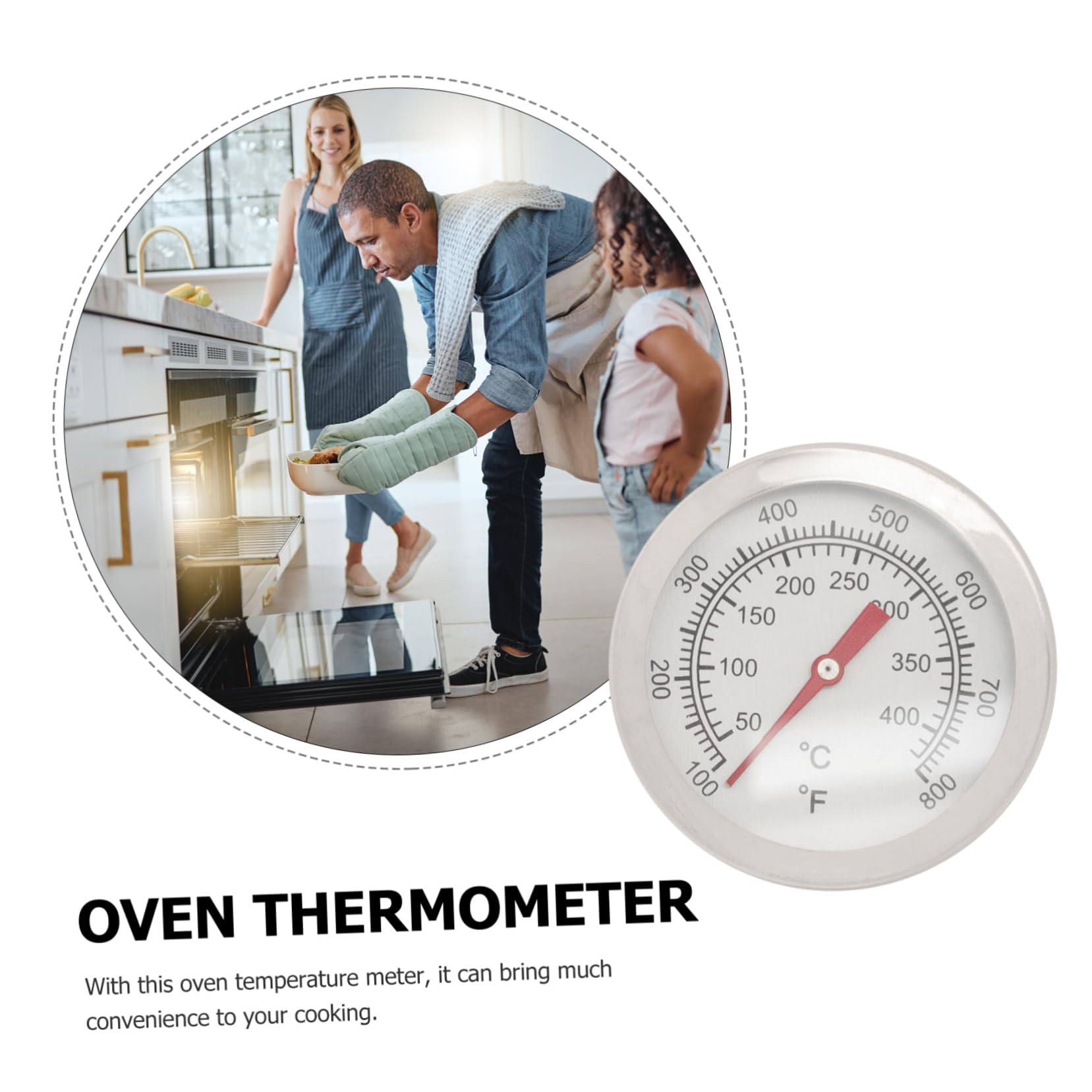 VICASKY Oven Thermometer Durable Cooking Gauge for Accurate Heat Measurement Home Kitchen and BBQ Easy to Read Dial Compact Design for Smoker