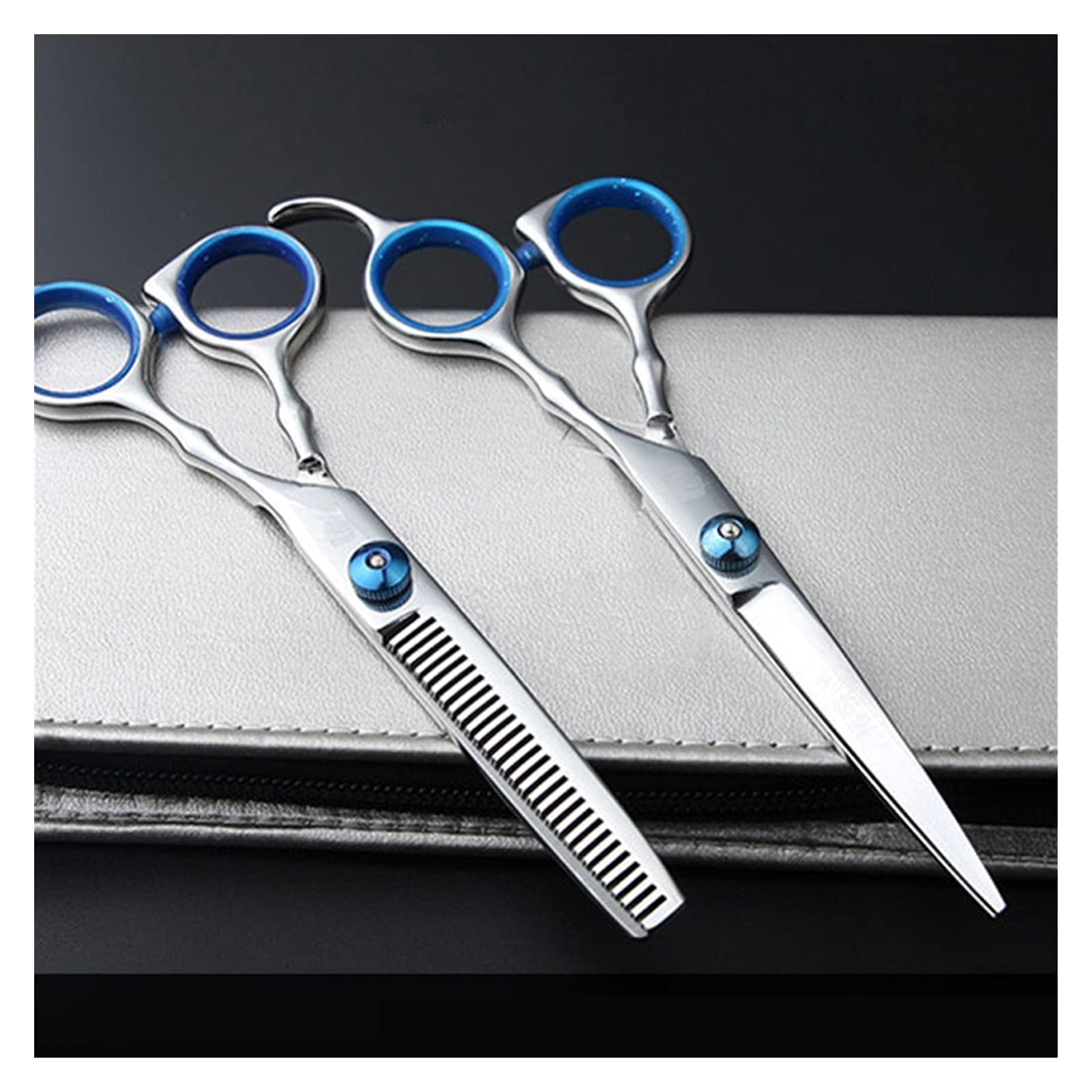 Ciseaux de Coiffure Professionnels, Outils de Coiffure, kit d'outils de barbier, Ciseaux à effiler, Ciseaux de coiffage, Acier Inoxydable, Rouge et Blanc