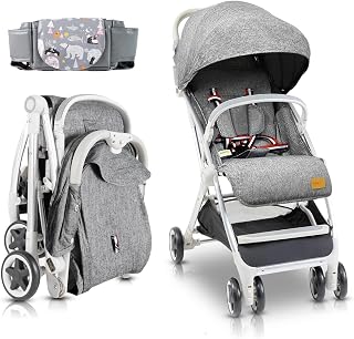 Lightweight Travel Stroller - Includes Travel Storage Pouch - A Collapsible Airplane Stroller with Adjustable Reclining Backrest & Easy One-Hand Fold for Infant & Toddler of 3-36 Months