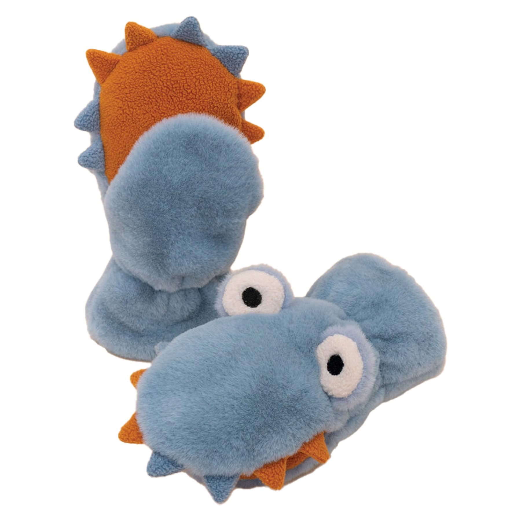 Kids Gloves Cute Goofy Monster Fluffy Plush Winter Mittens - 1 Pair (Blue)