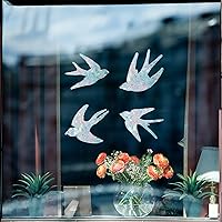 Vista 22 de GORGECRAFT 16 calcomanías de alerta de vidrio para ventana de mariposa, anticolisión, animales, arcoíris, para pájaros, pegatinas, película