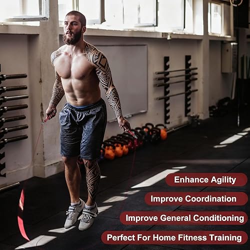 Miniatura 5 de Cuerda de saltar de alta velocidad con rodamientos avanzados de bolas de 360 grados, cables ajustables, agarre que incorpora diseño texturizado de