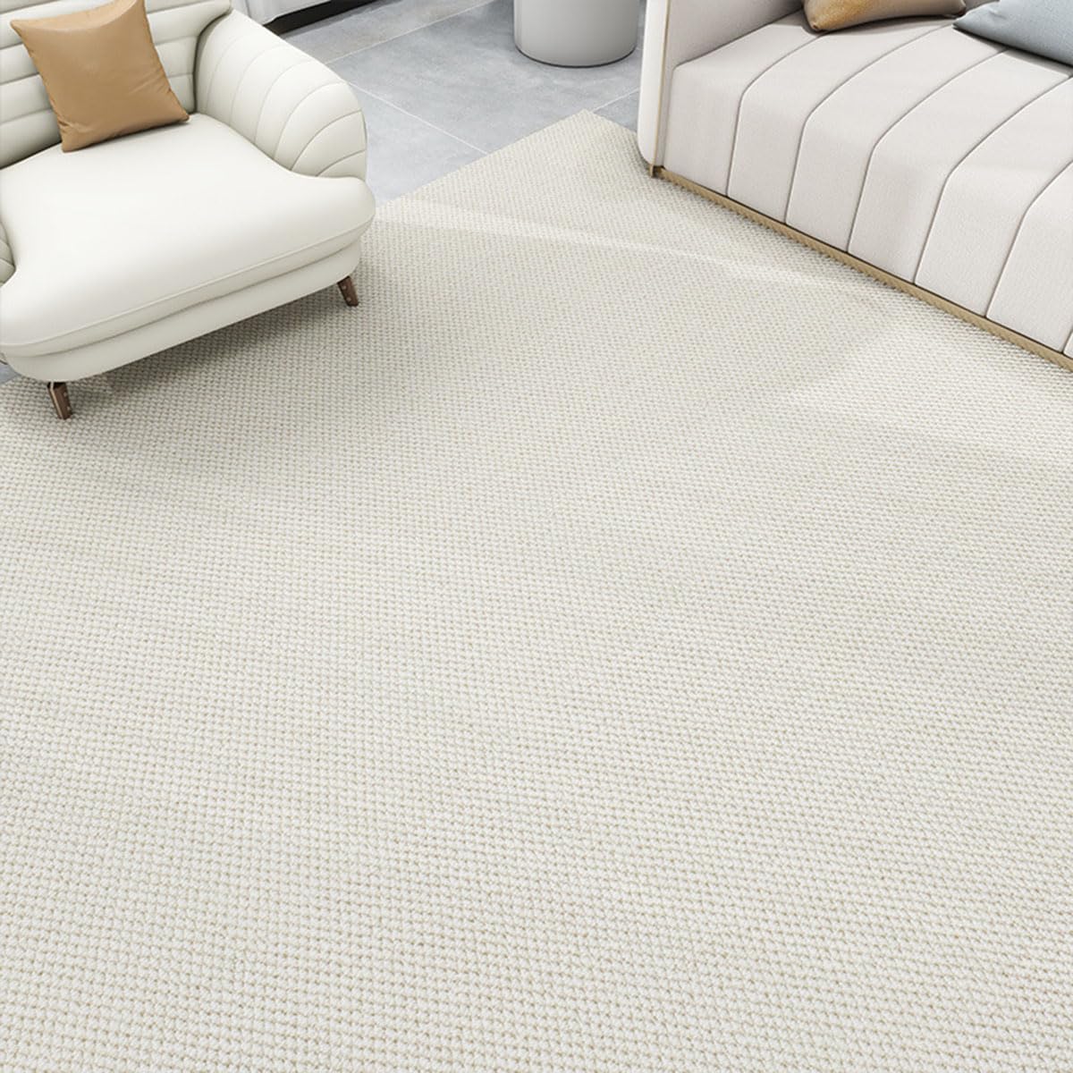 Tappeto ultra lavabile, 7 x 12 cm, color crema, per soggiorno, camera da letto, sala da pranzo, casa, ufficio, sala giochi, impermeabile e antiscivolo (1,5 x 2,4 m)