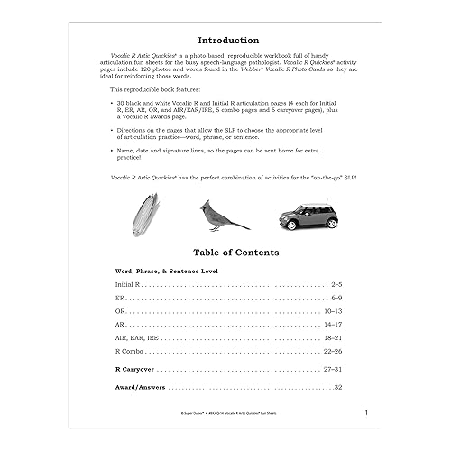 Miniatura 3 de Super Duper Publications Artic Quickies Reproducible Workbook for Vocalic R Speech Therapy - Articulation Worksheets Educational Learning