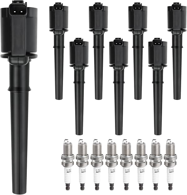 Bobinas de Encendido y Bujías para V8 Ford Mustang Navigator, 99-04 | para 4.6 5.4 1999 2000 2001 2002 2003 2004 Ford Mustang Lincoln Navigator Aviator Continental Mercury Marauder Panoz, UF191