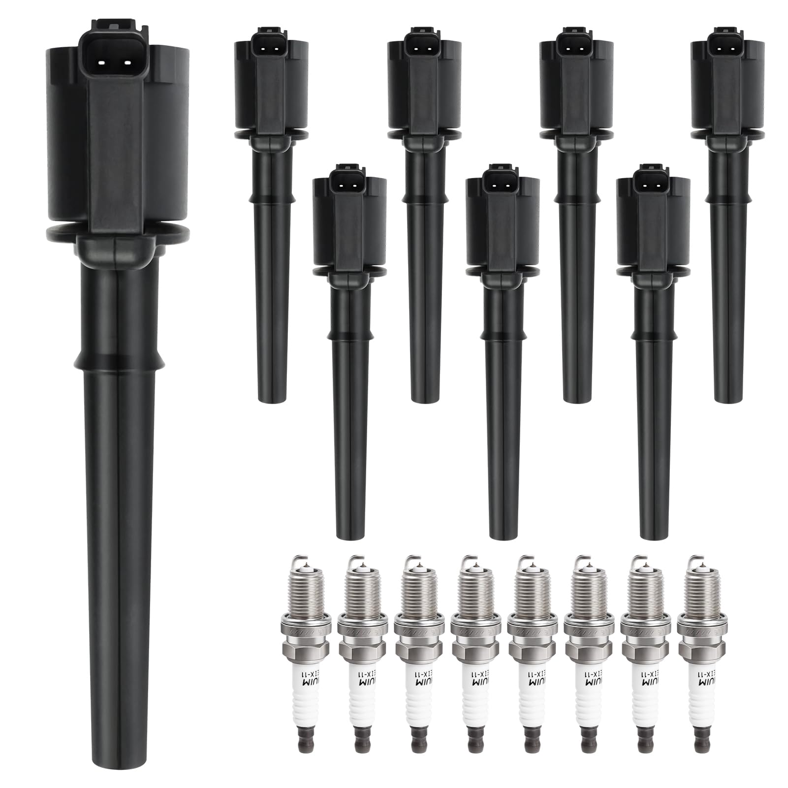 NPAUTO Ignition Coil Pack Spark Plug fit for Fo-rd GT Mus-tang Li-ncoln A-viator Avanti Mercur-y Mar-auder Panoz E-sperante V8 4.6L 5.4L 6.8L, UF191, Set of 8