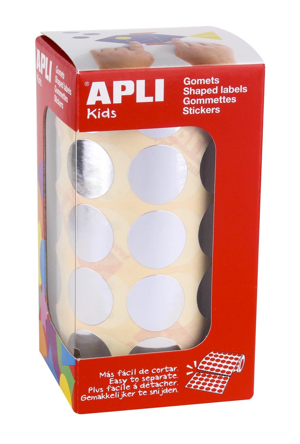 Apli Metallic Stickers/Round/Silver / 20 mm Diameter/Sold by Roll