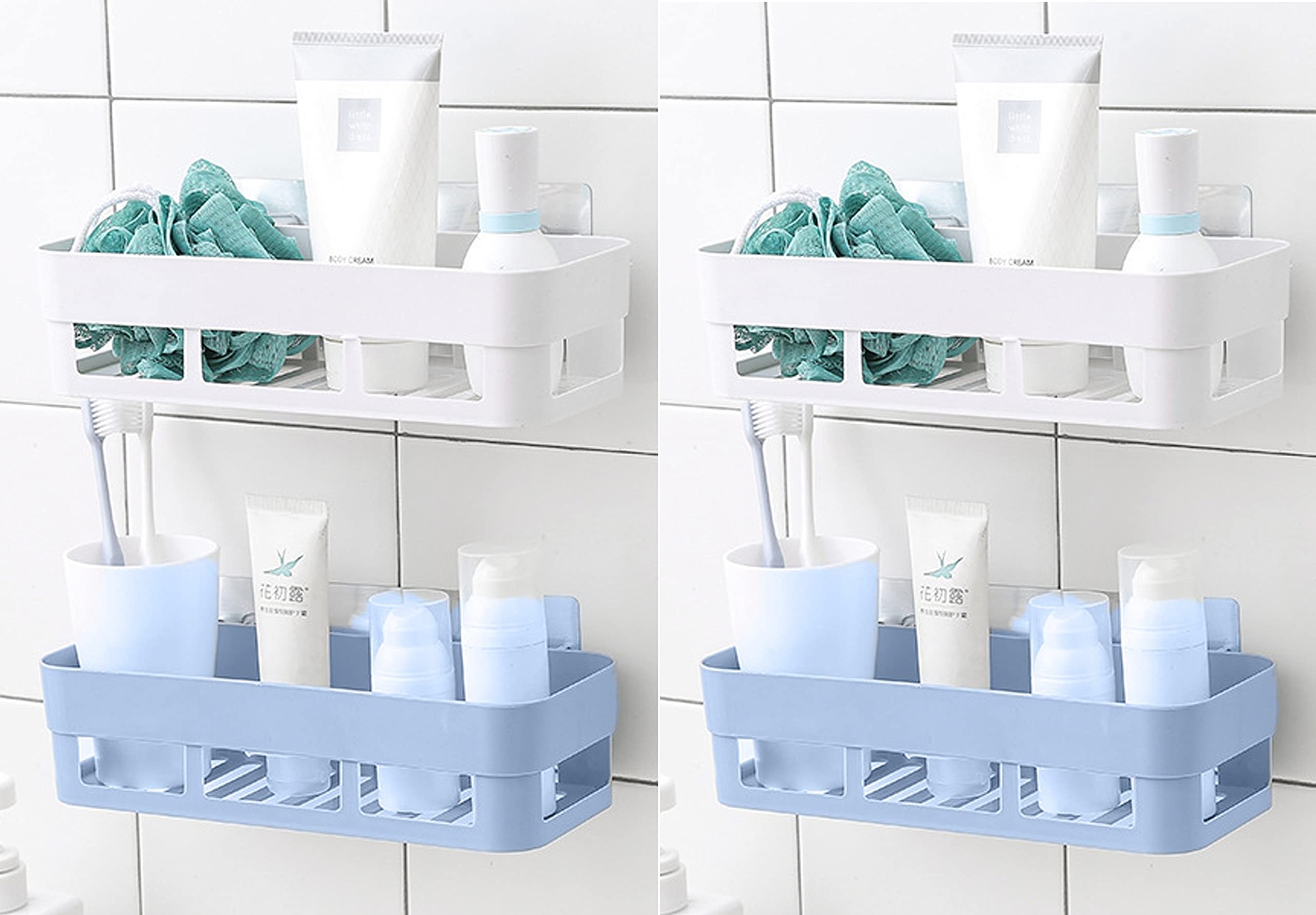 HOUSE OF VIPA Multipurpose Kitchen Bathroom Shelf Wall Holder Storage Rack Bathroom Organizer Rack Storage Box Strong Adhesive Sticker Shower Rack Shelf, Plastic (B096G9NMZQ) Amazon Price History, Amazon Price Tracker