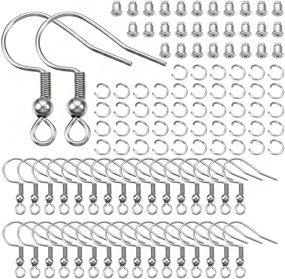 PANPAI Stainless Steel Earring Hooks 600PCS Fish Hook Earrings for