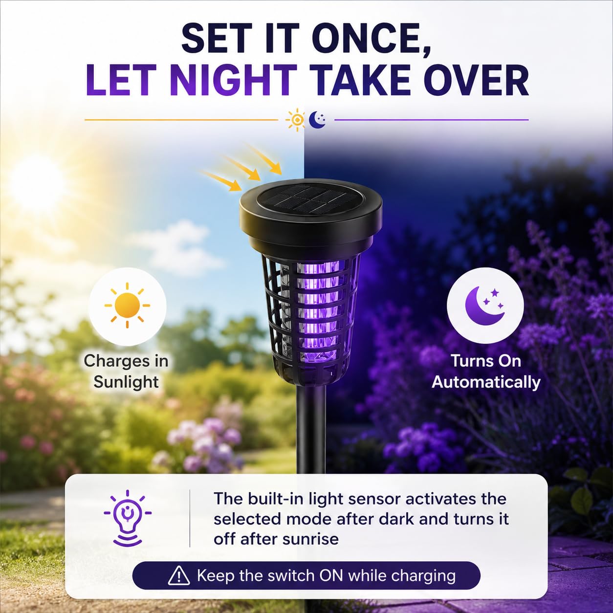 Paquete de 4 matamoscas solares impermeables al aire libre, repelente de mosquitos para patio trasero, granja, jardín, matamoscas con energía solar para pequeños insectos voladores, mosquitos, moscas