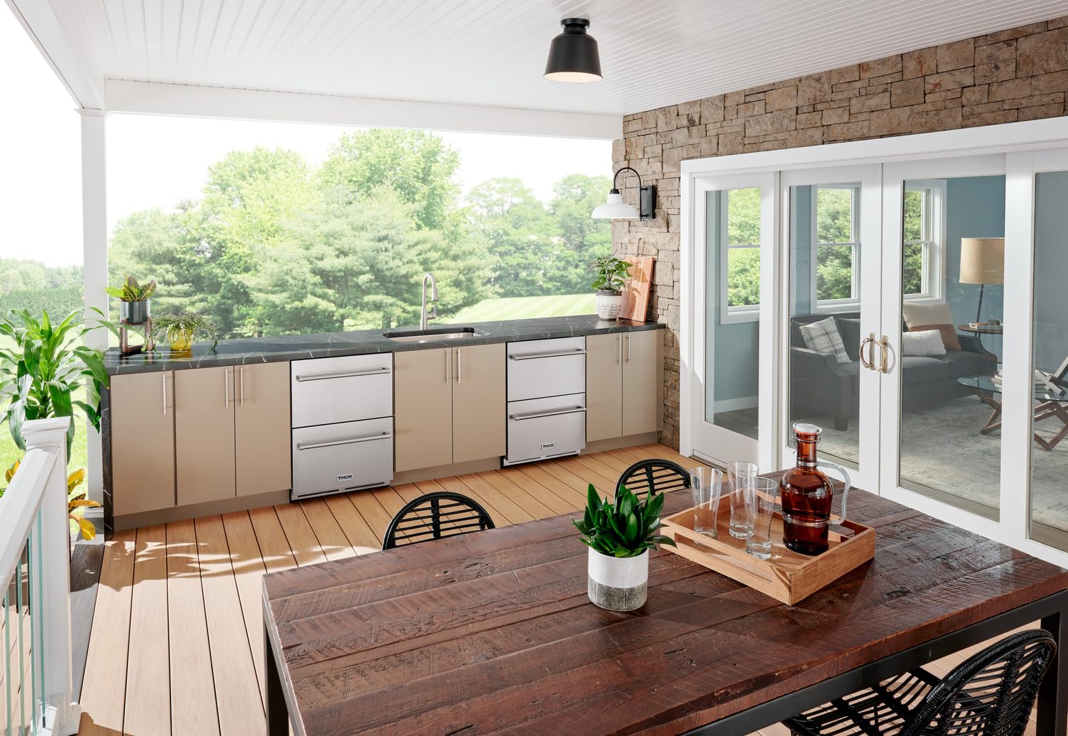 Thor Kitchen Indoor/Outdoor 24-Inch Freezer Drawer In Stainless Steel - Model Trz24u on Fridge.com - View 5