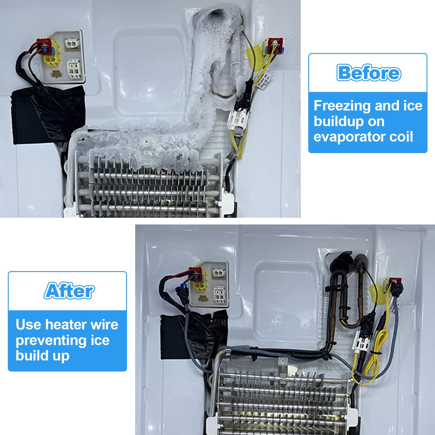 Gulfmew 2 Pcs Heater for Refrigerator with 50 Pcs Zip Ties