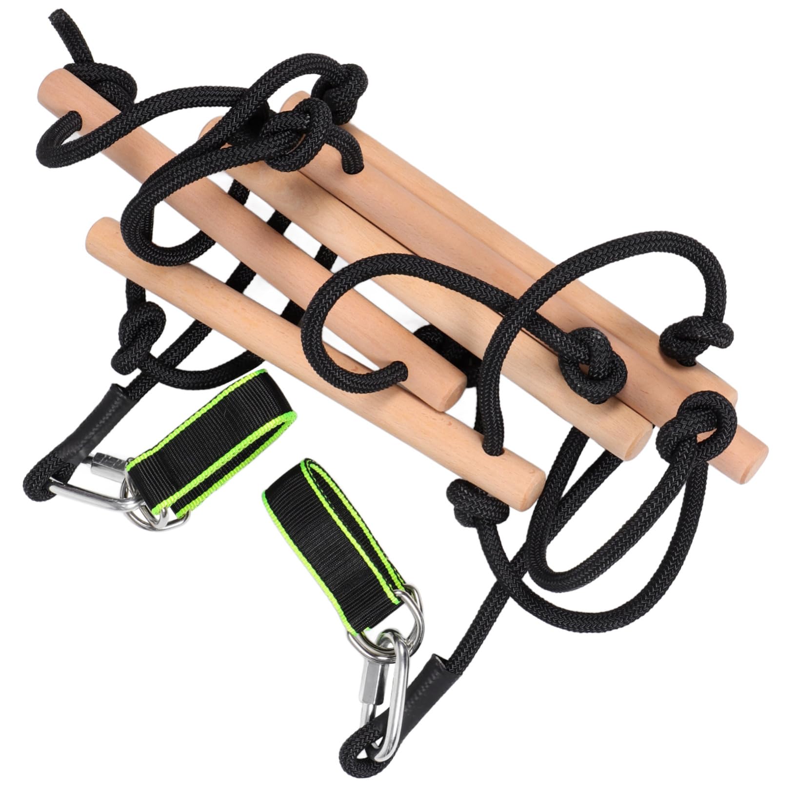 HOOTNEE Wooden Climbing Frame Boys and Girls Outdoor Playset Soft Rope Ladder Easy Assembly Polyester Wood Construction