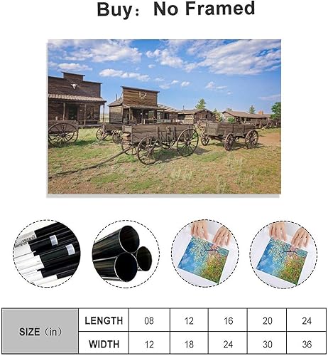 Miniatura 2 de Pósteres de lona de estilo rústico de la ciudad fantasma del oeste del viejo oeste, decoración de dormitorio, decoración de oficina, regalos de