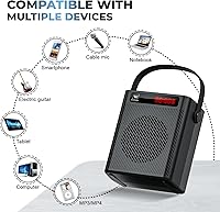 Vista 6 de Amplificador de voz, micrófono inalámbrico, micrófono de mano, micrófono portátil de 40 W y altavoz, sistema de karaoke inalámbrico, altavoz