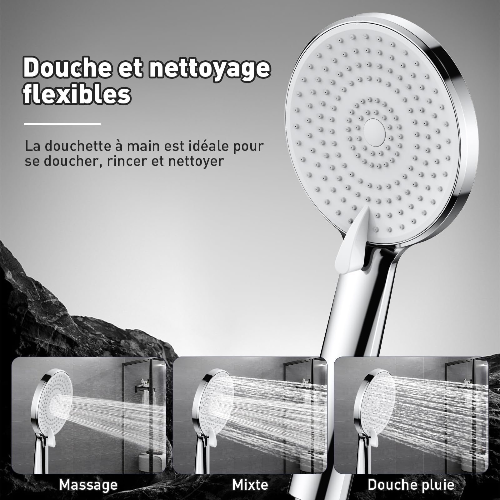 Colonne de Douche avec Mitigeur, Douche Pluie, Pommeau de Douche