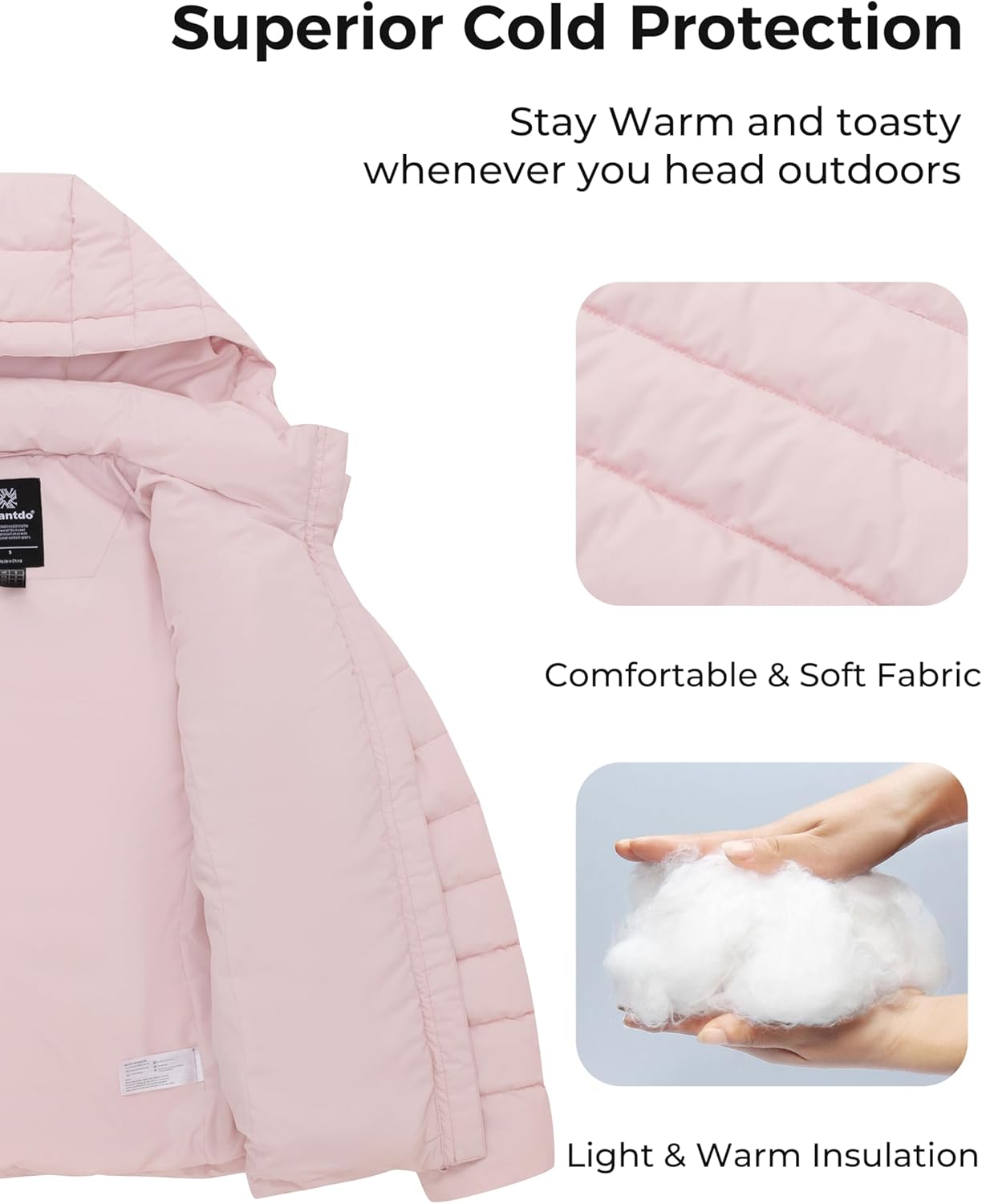 wantdo Women's Lightweight Warm Winter Coat Full-Zip Puffer Jacket with Hood - Image 5