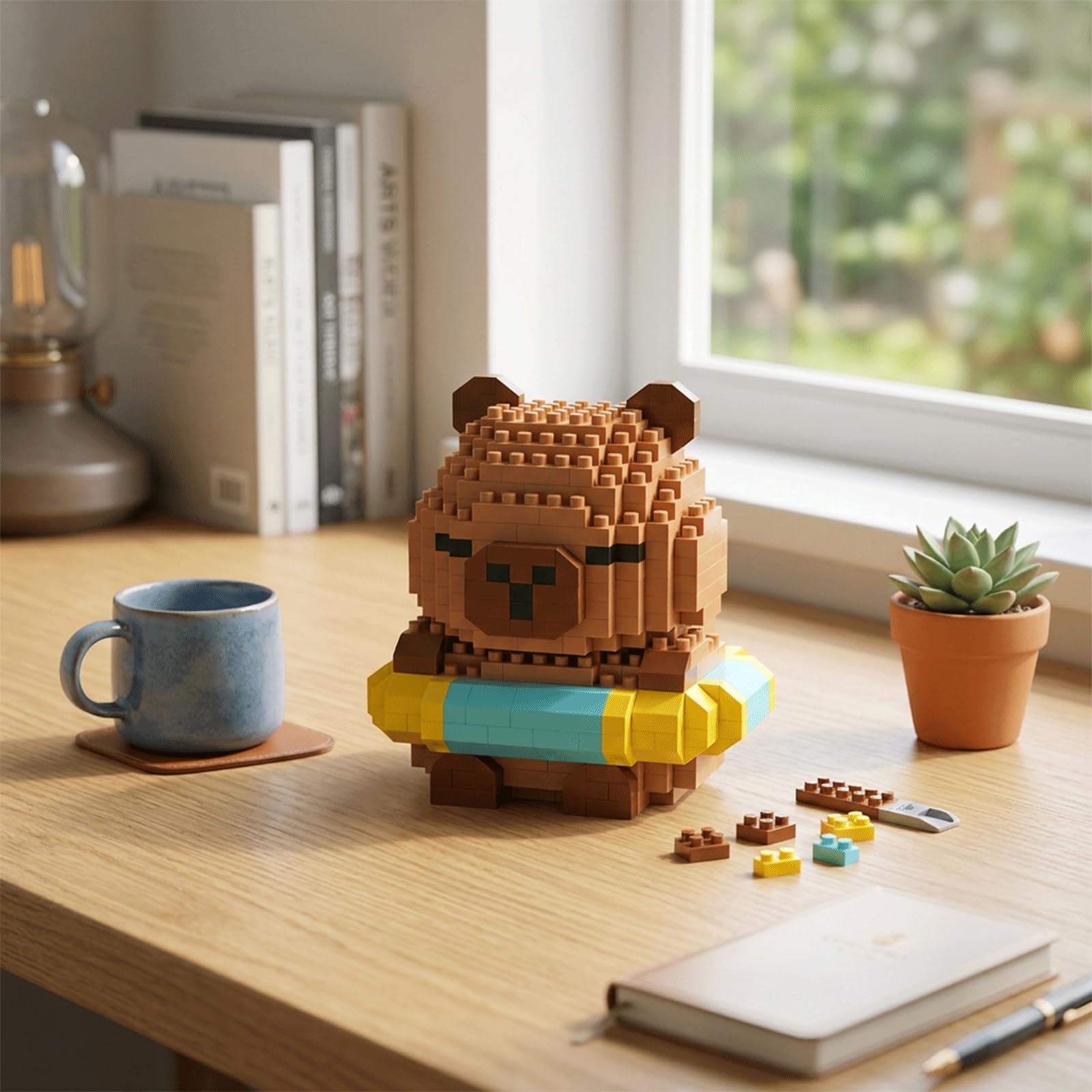 LEMONSTONE Capybara Capybara mini zestaw klocków budowlanych z podręcznikiem (może nie być dostępna w języku polskim), śliczne klocki Capybara dla dzieci i dorosłych, miły wystrój mieszkania