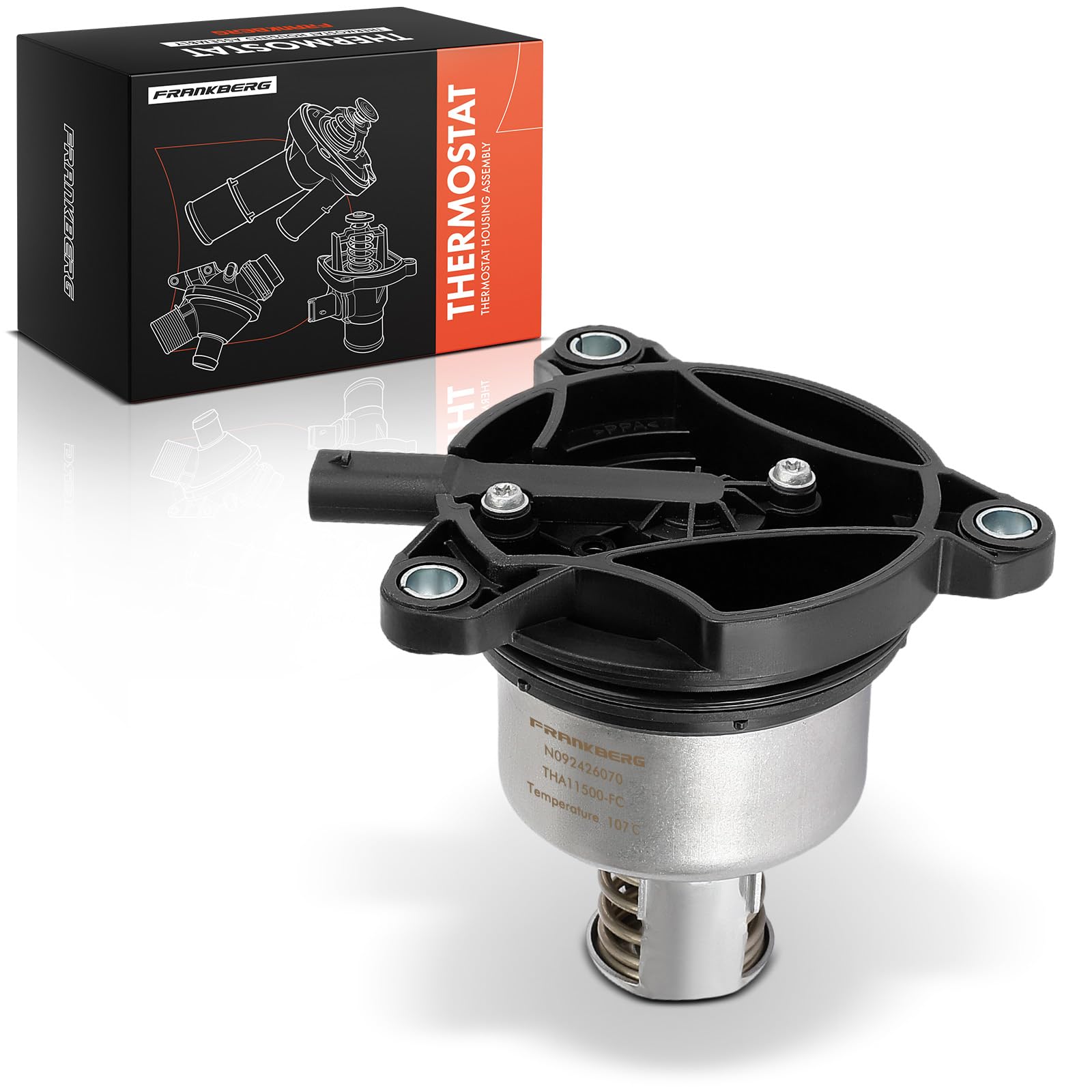 Frankberg Termostato del liquido di raffreddamento 2 Poli PAB121115 | Compatibile con: A6 Avant 4A5, A7 Sportback 4KA, Q8 4MN 4MT, Q7 4MB 4MG 4MQ, A8 4N2 4N8 4NC 4NL