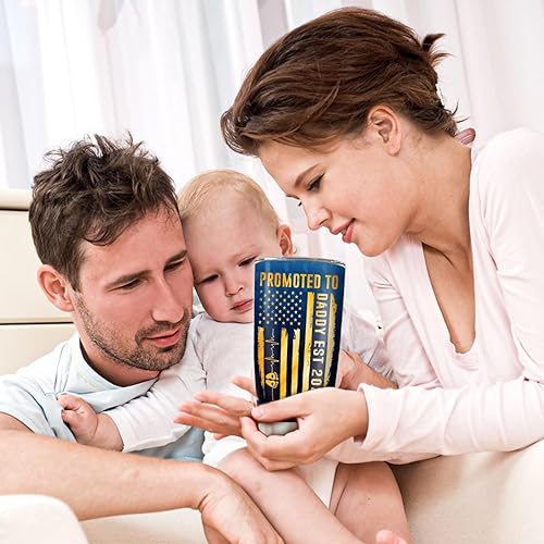 Miniatura 3 de Vaso de 20 onzas con aislamiento duradero de acero inoxidable para el Día del Padre Promoted To Daddy 2023, para acampar o viajar, con aislamiento