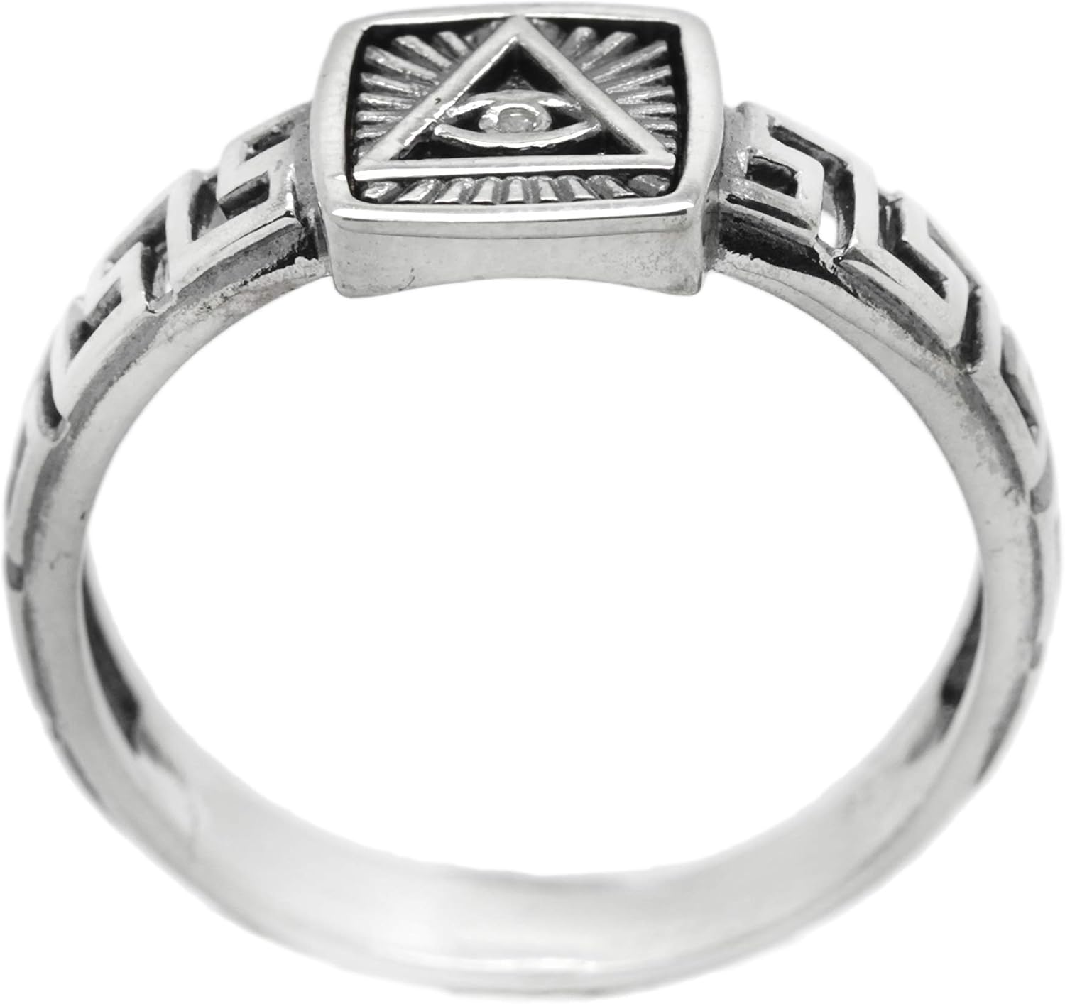All Seeing Eye Providence Masonic Freemasonry Men's Ring Silver 925