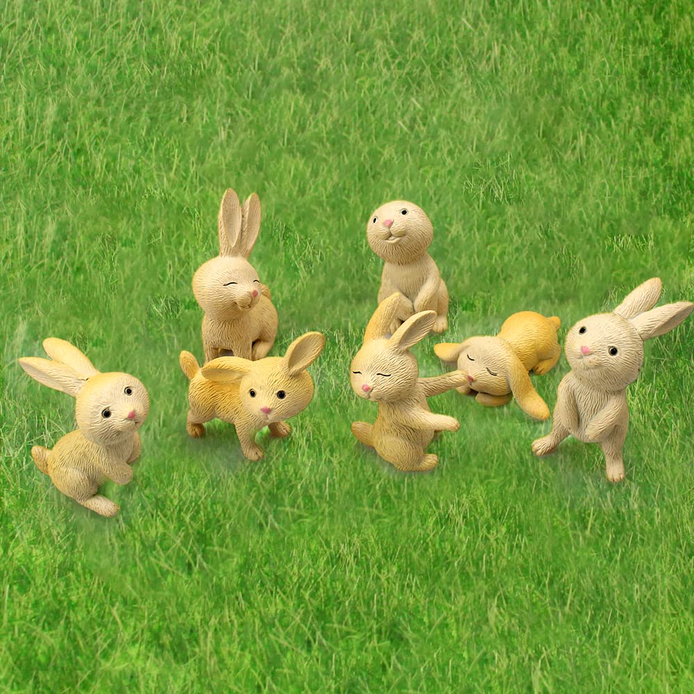 12 Coniglietti Di Pasqua In Miniatura, Statuette In Resina Per Giardino Delle Fate, Decorazione Torta Pasquale E Micro Paesaggi Fai Da Te