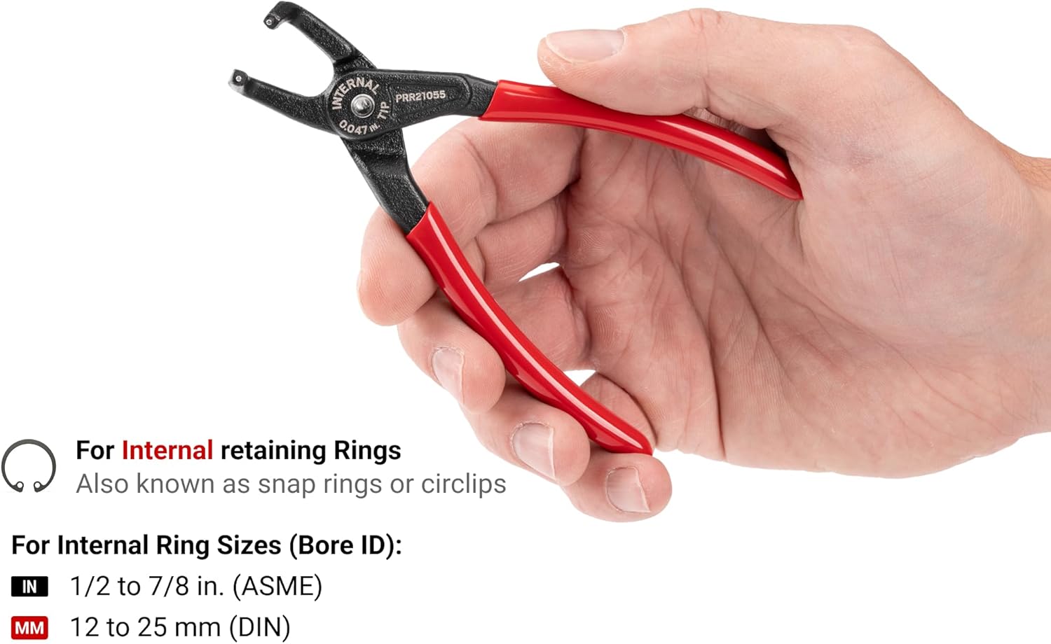 TEKTON 5 Inch 90-Degree Internal Retaining Ring Pliers (0.037 in. Tips) | PRR21035