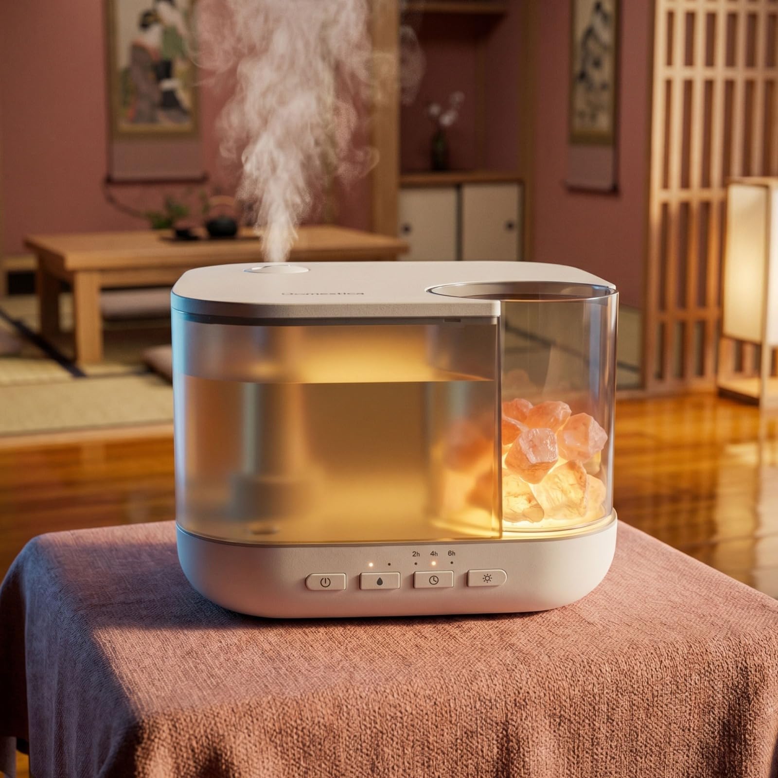 Domestica Humidifier for Room Moisture | Ultrasonic Cool Mist with 2L Tank | Up to 17H Runtime | Aroma Diffuser with Natural Stone | Soft LED Light, 3-Level Mist Control | Easy Top-Fill | Ultra-Quiet-image-18