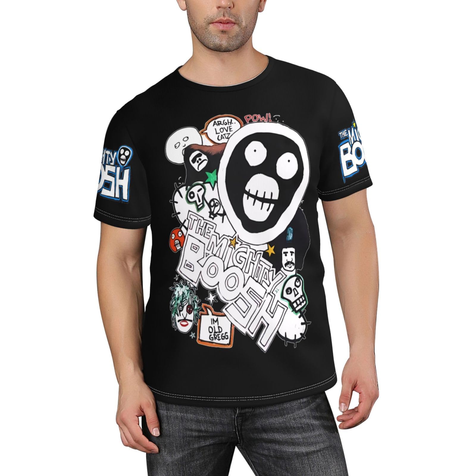 Grdbzzxgo Men's C-25 British Comedy Troupe Printed Short-Sleeved Shirts Versatile Round-Neck Tops Comfortable And Trendy Shirts Multicolor S