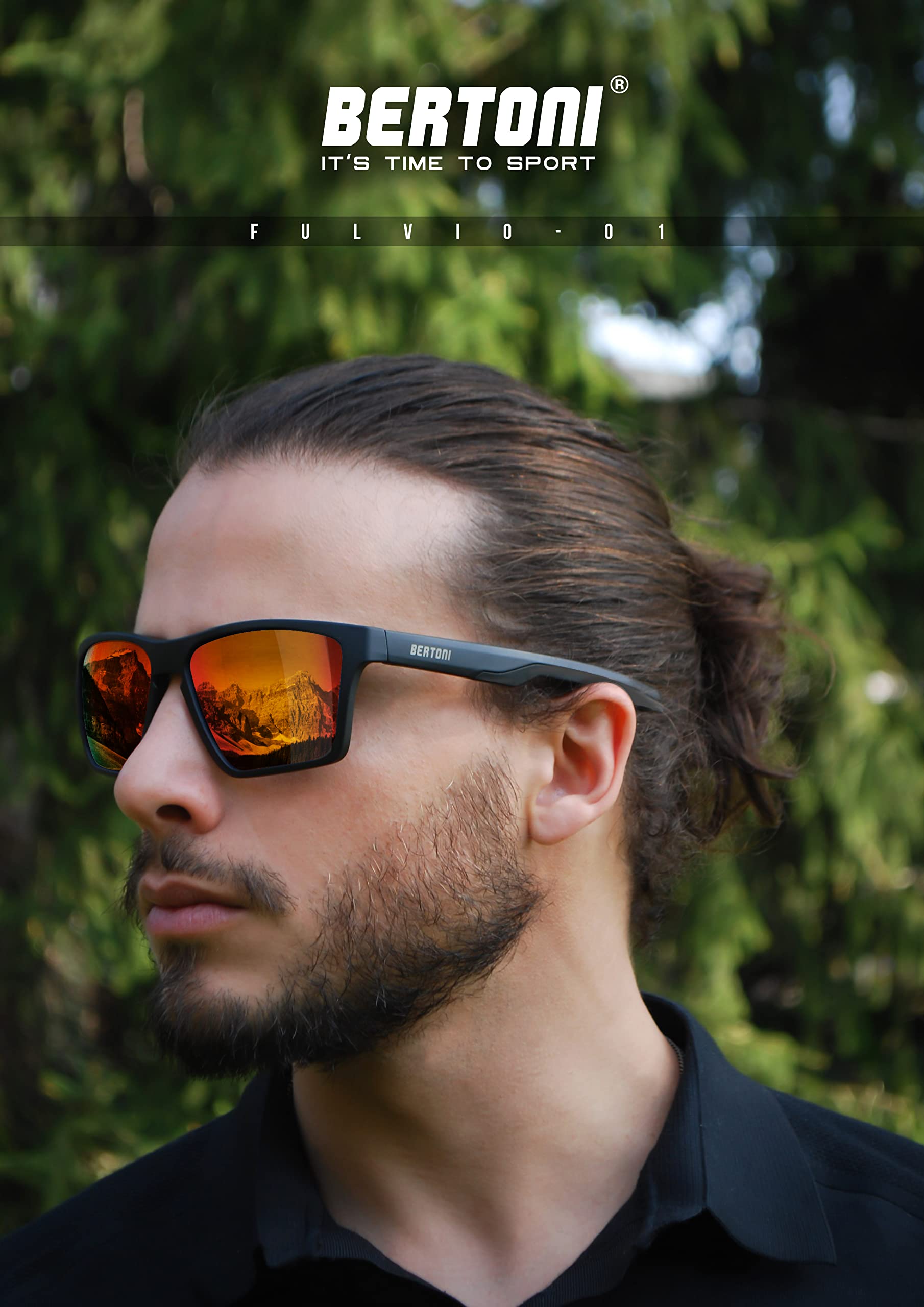 BERTONI Sport Polaryzacyjne Okulary Przeciwsłoneczne dla Mężczyzn Kobiety w TR90 100% UV Block mod. Fulvio