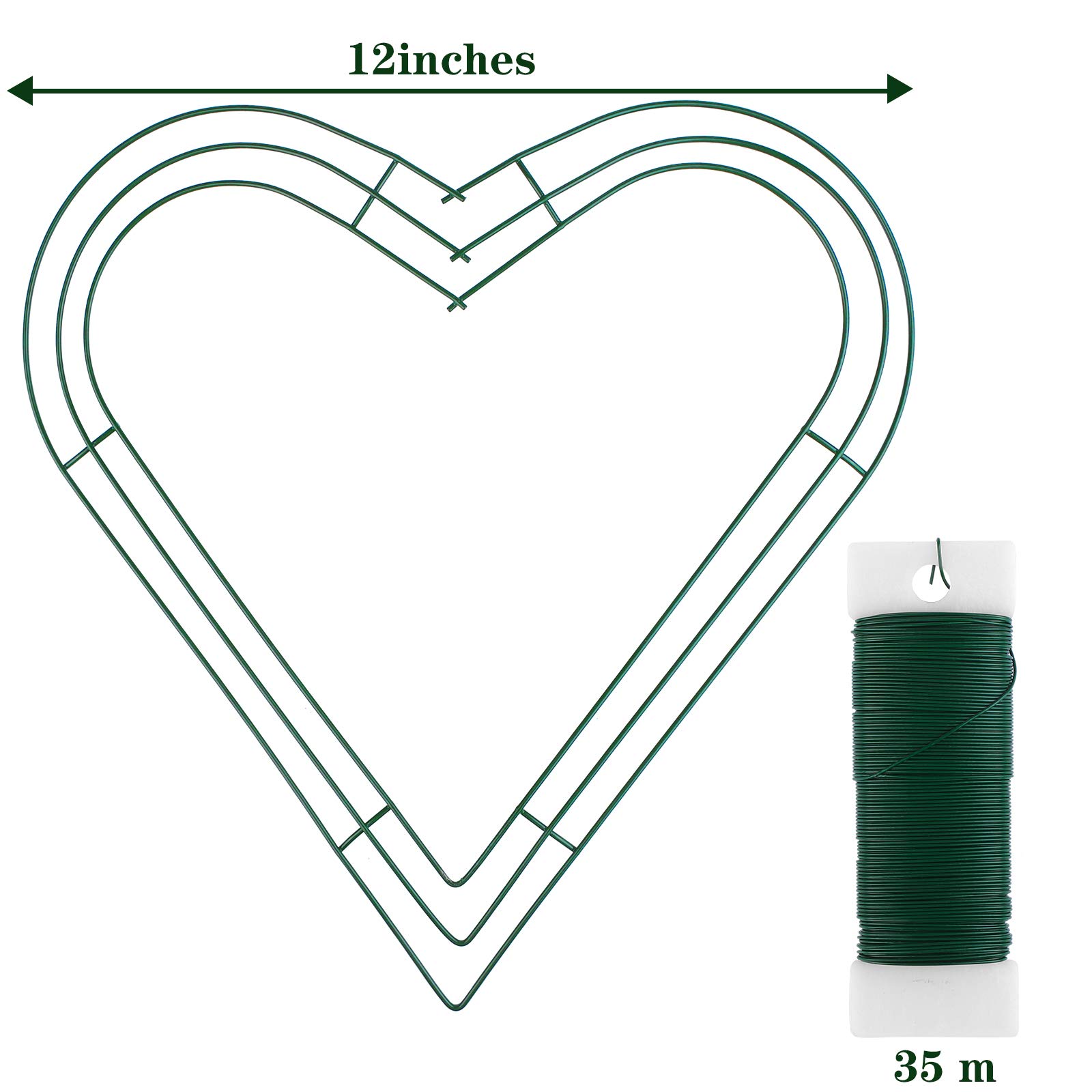 Amazon.co.jp: Ruisita ハートメタルリース 2パック グリーン