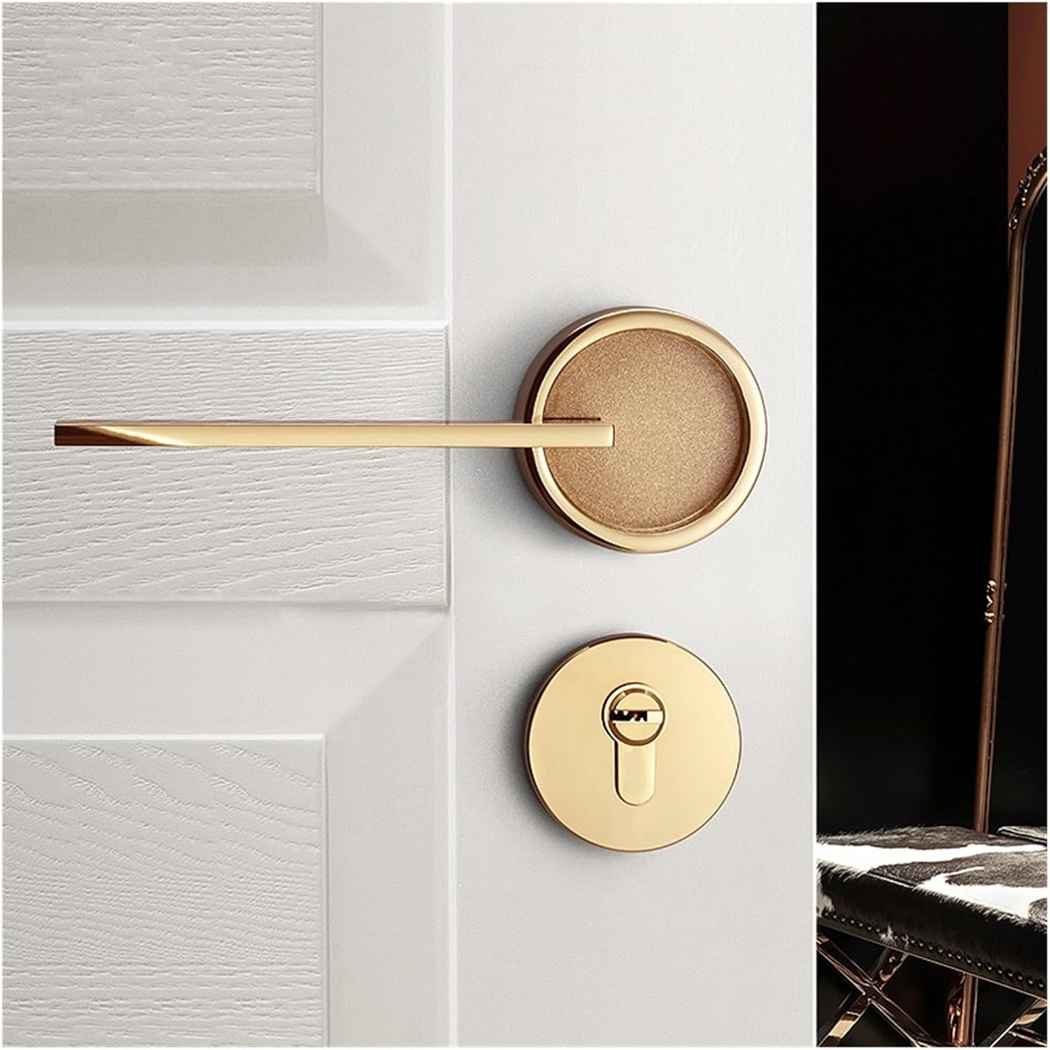 Golden Door Lock Handle Lock Indoor Bedroom Magnetic Silent Split Door Lock Room Door Household Door Handle Lock Door Lock