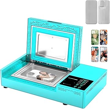 3D Sublimation Heat Press, Includes Molds and Cell Phone Cases, Rapid Heating Up to 180C, Compatible with All Cell Phone Models
