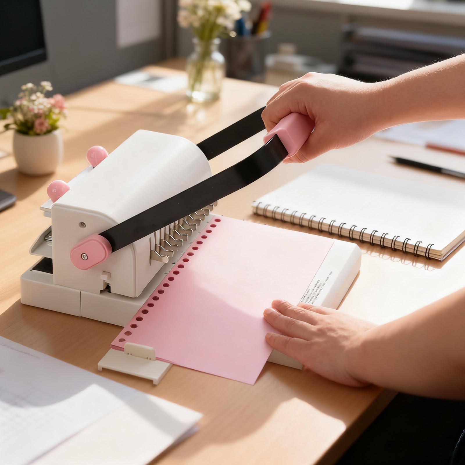 Cinch Book Binding Machine with Slide Ruler Compatible with Wire or Spiral Coils, Make Professional Thick Books,Notebooks,Calendars and More