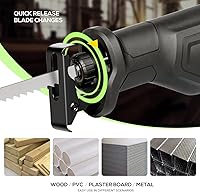 Vista 5 de Sierra de vaivén, sierra recíproca con cable de velocidad variable de 6 amperios 3000SPM con longitud de carrera de 4/5 pulgadas, profundidad