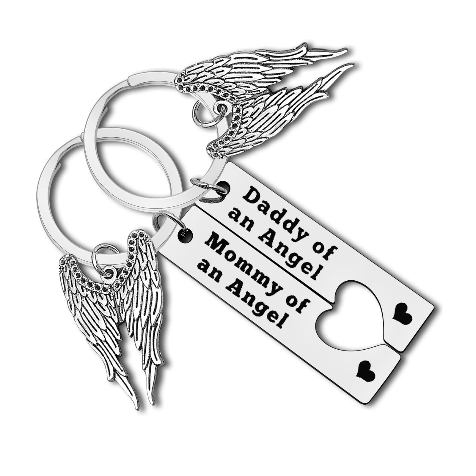 Loss Memorial Keychain Loss of Baby Sympathy Gift Mommy Daddy of an Angel Keyring Set Loss of Child Miscarriage Keepsake In Memory of Infant Child