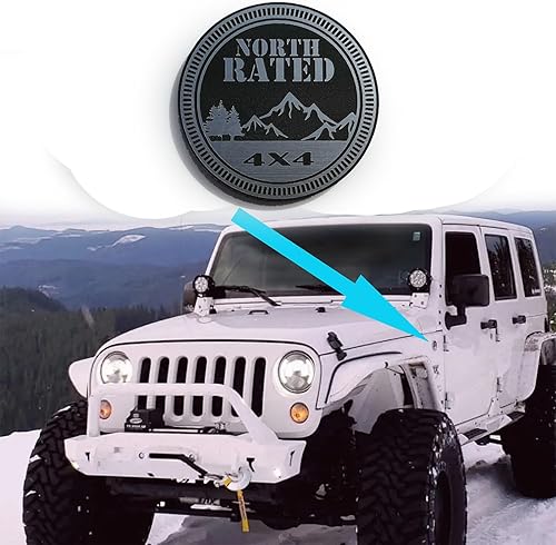1 emblemas personalizados con clasificación norte para Jeep Gladiator Wrangler Style Fender Badge