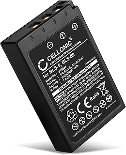 CELLONIC® BLS-5, BLS-50 Battery Replacement for Olympus OM-D E-M10 Mark II III E-M5 Mark III Pen E-PL9 E-PL1 PL10 PL2 PL3 PL5 E-PL6 E-PL7 E-PL8 E-P3 E-PM1 900mAh Camera Spare Backup Power Pack  