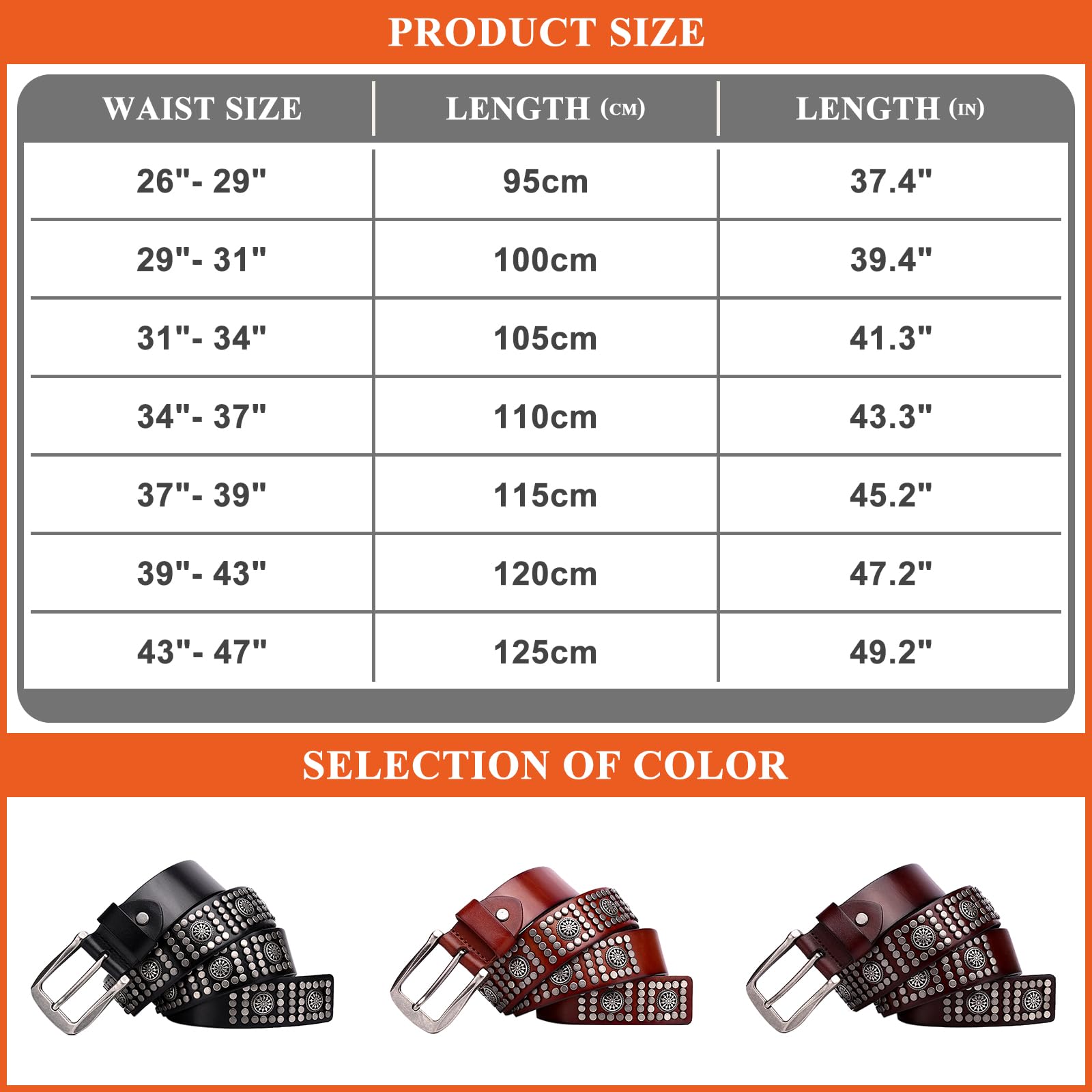 Ceinture En Cuir Décontractée pour Femme Et Homme Style Cowgirl Vintage Boucle Ardillon Cloutée Idéale pour Jeans Et Robes