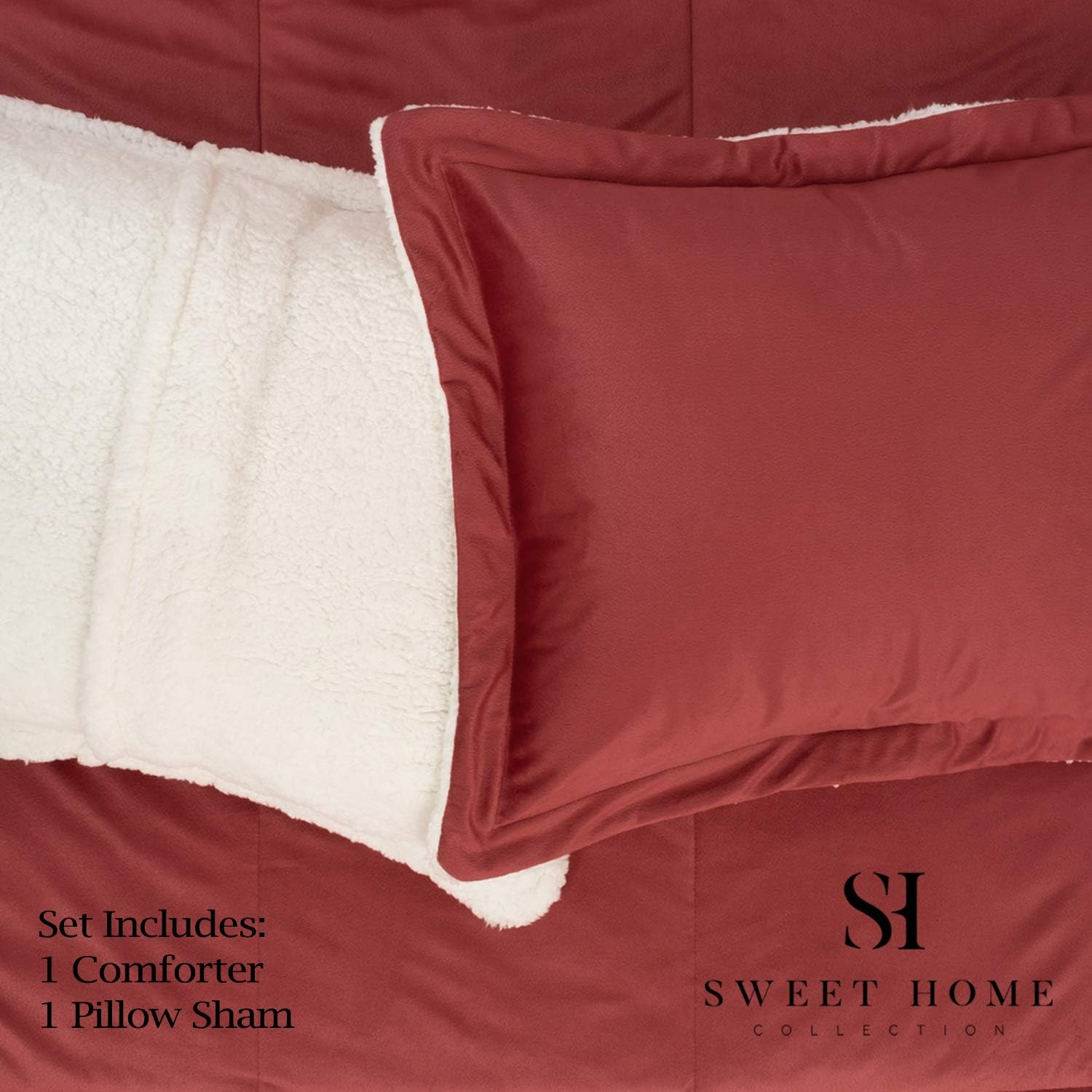 Sweet Home Collection 3 Piece Sherpa Comforter (Pack of 3)