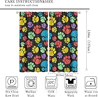 Vista 222 de Cortinas opacas con estampado de patas de perro, estampado de patas de perro y huesos, tratamiento de ventana, cortinas con aislamiento térmico