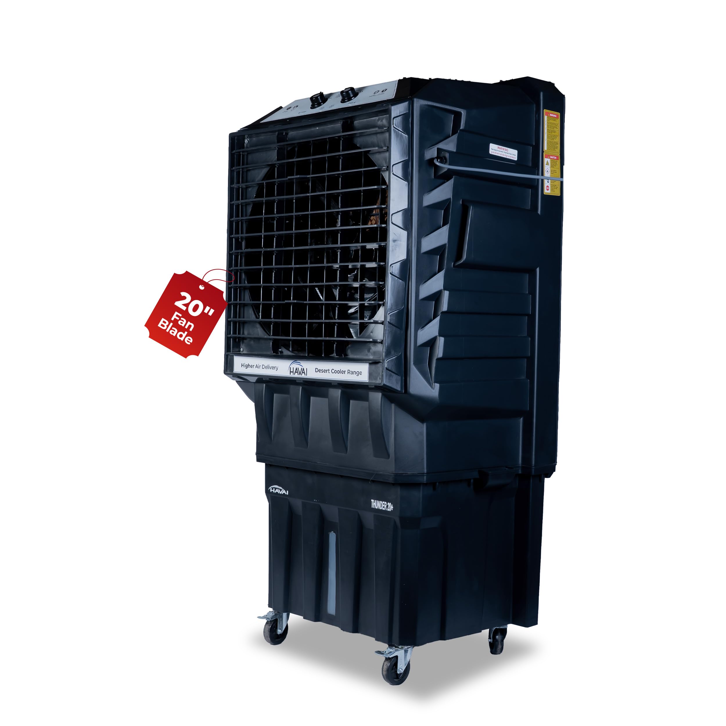 HAVAI Thunder 20+ Desert Cooler |20 Inch Aluminum Blade |600 Feet Area Coverage|130 Litre Tank Capacity, Lockable Wheels, Auto Swing, Thick Dense Honeycomb, 1 Year Warranty|3 Speed Control-image-20