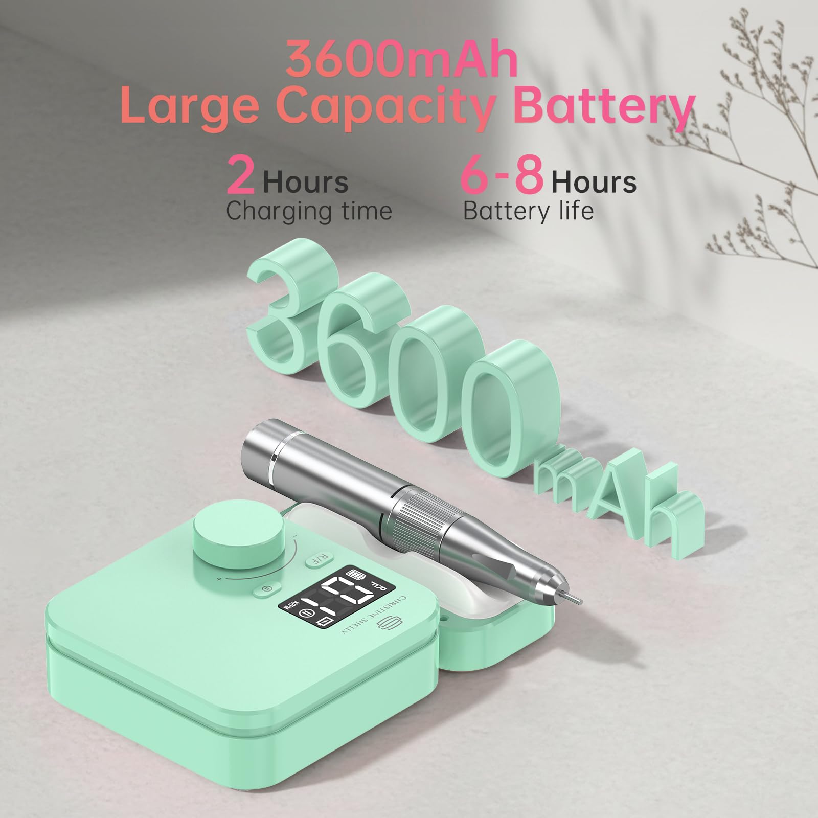 Lima elettrica per unghie, 35000 giri/min, super silenziosa, ricaricabile, set di smalti per manicure e pedicure, professionale per manicure e pedicure, set di smalti per unghie in